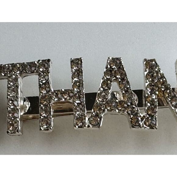 Rhinestones THANKU Hairpin, J-01 - Picture 7 of 10